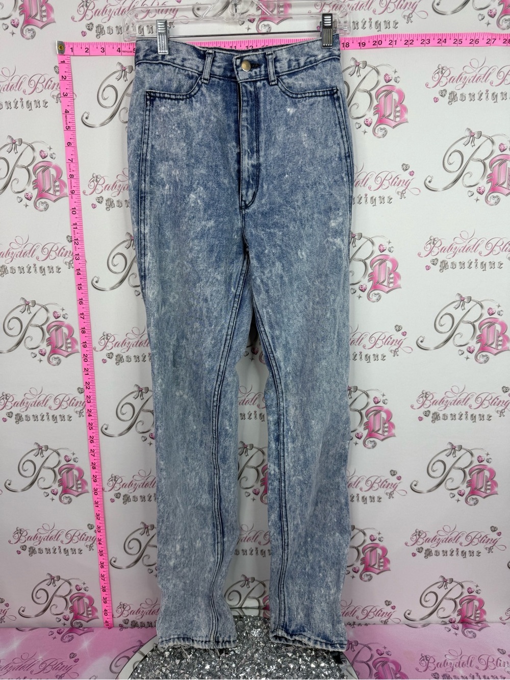 Pelican cove jeans vintage Women’s High-Waist Acid Wash Jeans - Blue